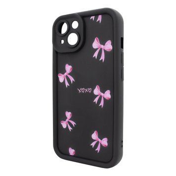 Чохол для iPhone 14 &ndash; Pretty Things "Pink Bows &ndash; Black" 4090670000000 фото