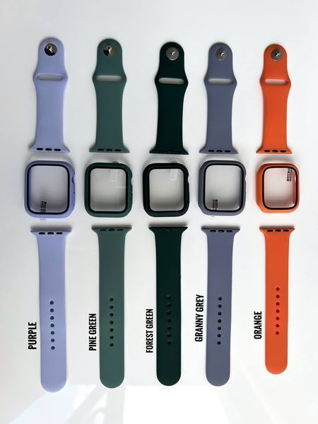 Комплект Silicone Band + Case для Apple Watch (41mm, Granny Gray) 234838 фото