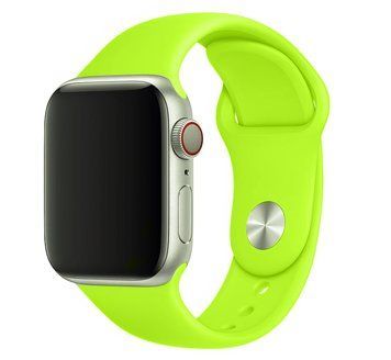Силіконовий ремінець Silicone Sport Band (38mm, 40mm, 41mm, [42mm Series 10/11], №66 Neon Green, S) 234505 фото