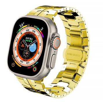 Металевий ремінець для Apple Watch 42mm | 44mm | 45mm | 46mm | 49mm Titanium Band Gold 823407 фото
