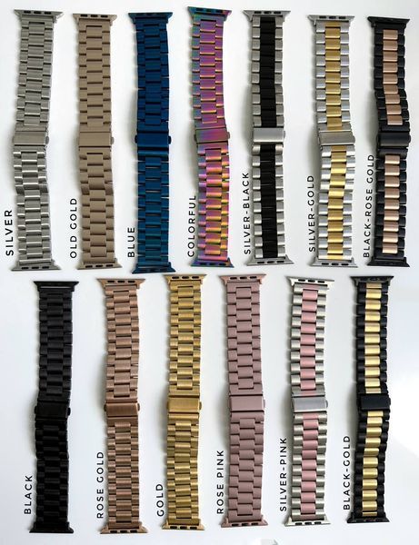 Стальний ремінець Stainless Steel Braslet 3 Beads на Apple Watch (38mm, 40mm, 41mm, [42mm Series 10/11], Rose Gold) 234740 фото