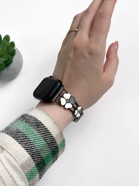 Ремінець Flower Steel Band для Apple Watch 38mm, 40mm, 41mm, [42mm Series 10/11] - Black 323567 фото