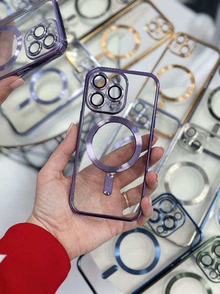 Чохол Shining with MagSafe на iPhone 13 із захисними лінзами на камеру Purple 575444 фото