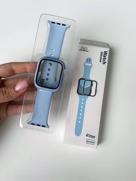 Комплект Silicone Band + Case для Apple Watch (40mm, Sky Blue) 234833 фото