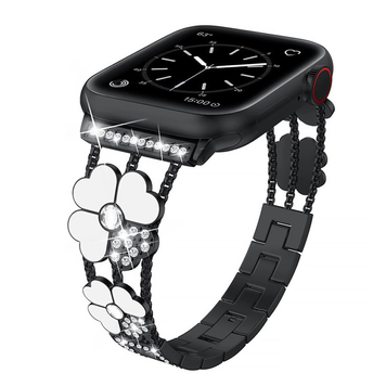 Ремінець Flower Steel Band для Apple Watch 42mm | 44mm | 45mm | 46mm | 49mm Black 323572 фото