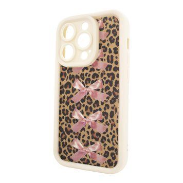 Чохол для iPhone 14 Pro Max &ndash; Pretty Things "Leopard & Bows &ndash; White" 4090870000008 фото