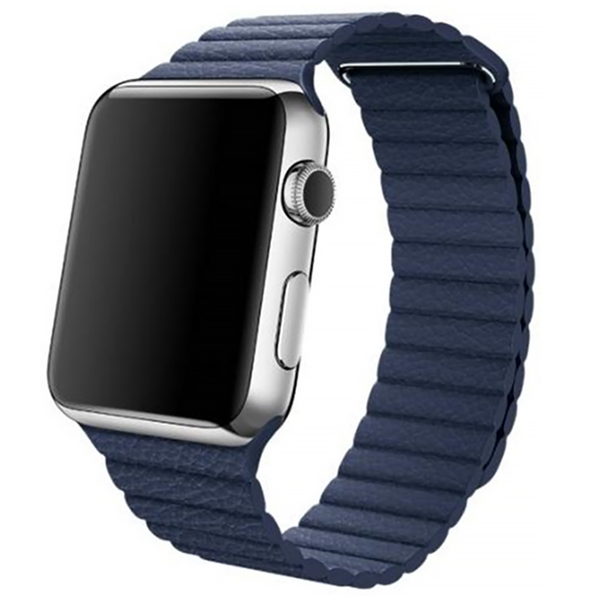 Шкіряний ремінець Leather Loop Band на Apple Watch 38mm, 40mm, 41mm, [42mm Series 10/11] - Midnight Blue 89202034 фото