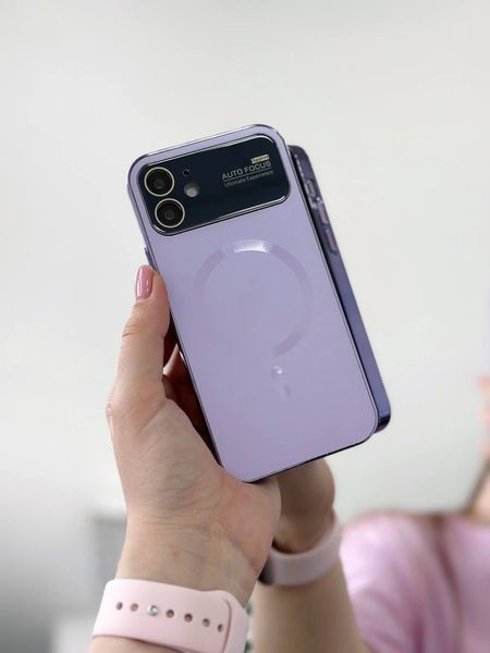 Чохол для iPhone 14 PC Slim Case with MagSafe із захисними лінзами на камеру Pearly White 852165 фото