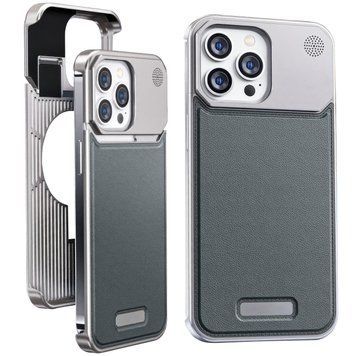 Чохол Aluminium with Leather MagSafe Case (iPhone 13 Pro Max, Gray) 3905690000002 фото
