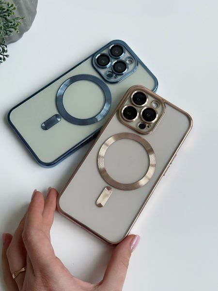 Чохол Shining with MagSafe на iPhone 14 Pro Max із захисними лінзами на камеру Blue 896543 фото