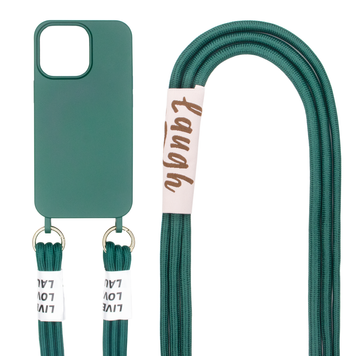 Чохол для iPhone 13 Pro Crossbody case with Twine Forest Green 201976 фото