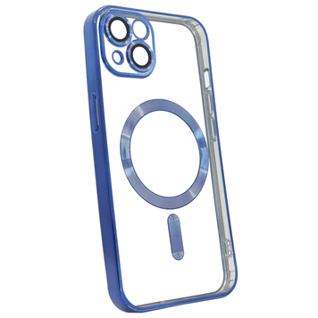 Чохол Shining with MagSafe на iPhone 14 із захисними лінзами на камеру Blue 575456 фото