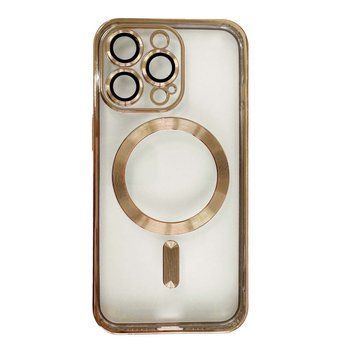 Чохол Shining with MagSafe на iPhone 14 Pro Max із захисними лінзами на камеру Gold 896545 фото