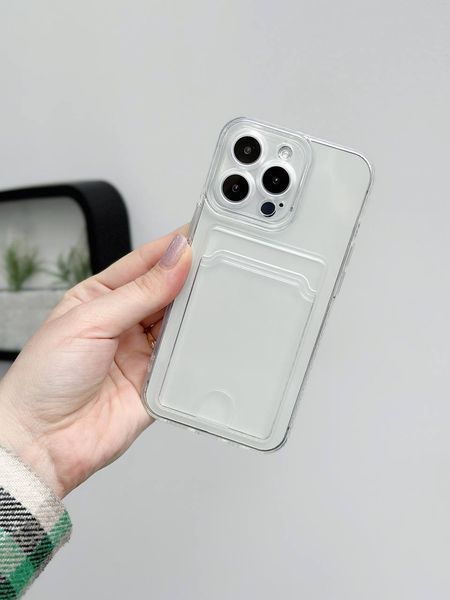 Чохол прозорий Card Holder для iPhone 13 Pro з карманом для карти 8765470 фото