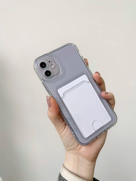 Чохол прозорий Card Holder для iPhone 13 Pro з карманом для карти 8765470 фото