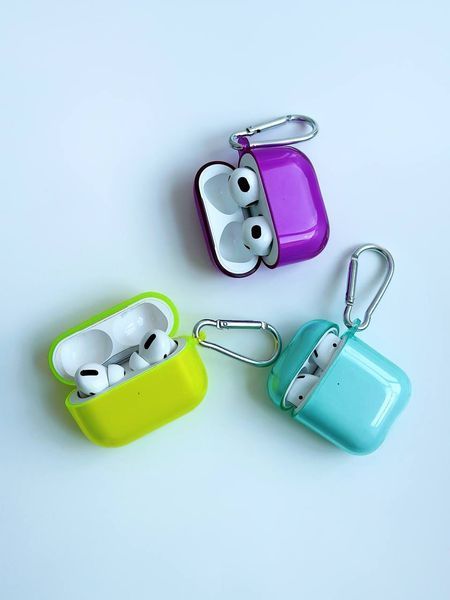 Чохол для AirPods 1/2 напівпрозорий Neon Case Sea Blue 192213 фото