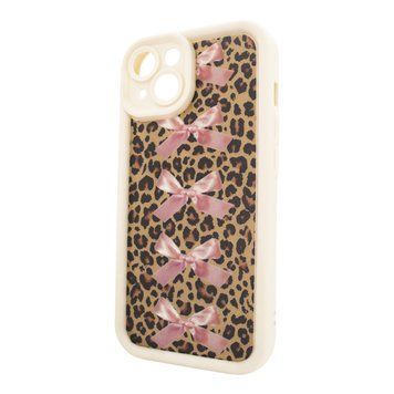 Чохол для iPhone 15 &ndash; Pretty Things "Leopard & Bows &ndash; White" 4090990000001 фото