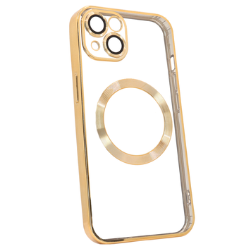 Чохол Shining with MagSafe на iPhone 14 із захисними лінзами на камеру Gold 575458 фото