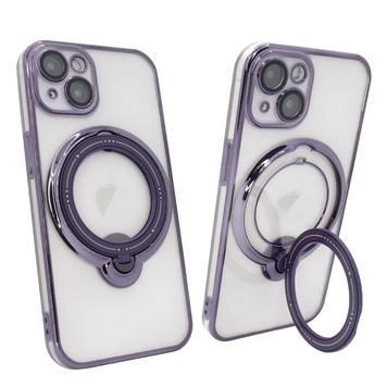 Чохол для iPhone 14 Clear Shining Holder with MagSafe Deep Purple 311021 фото