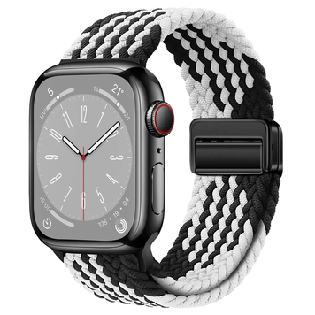 Ремінець Braided Nylon Magnetic Band (38/40/41mm + [42mm Series 10/11] &ndash; Gradient : Black-White) 4121170000006 фото