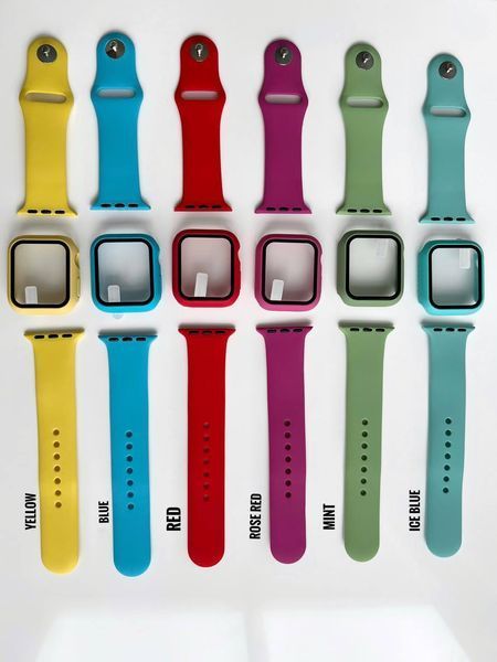 Комплект Silicone Band + Case для Apple Watch (40mm, Dark Green) 234824 фото