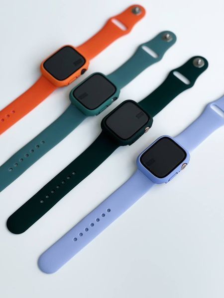 Комплект Silicone Band + Case для Apple Watch (40mm, Dark Green) 234824 фото
